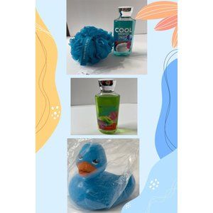 New Bath and Body Works Bathing Lot Shower Gel Loofah Duck